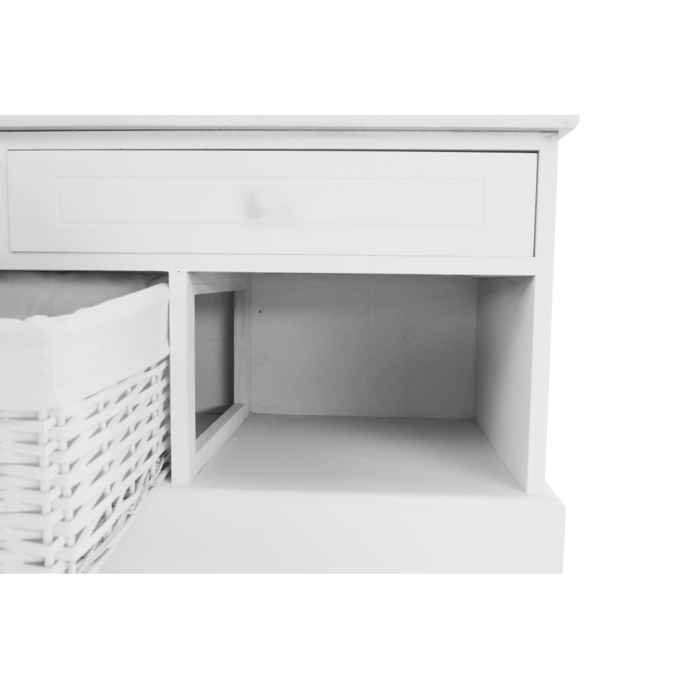 Bancă cu spațiu de depozitare PORTICI 2, albă, 100x35x50 cm Kondela