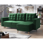 Canapea extensibilă ELCHE, verde, pe dreapta, 235x145x90 cm Kondela