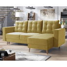 Canapea extensibilă ELCHE, galben, pe dreapta, 235x145x90 cm Kondela