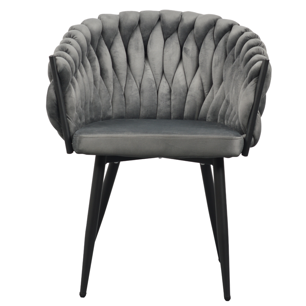 Scaun de bucătărie GUADIX, gri închis țesătură velvet/negru, 64x55x78 cm Kondela