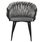 Scaun de bucătărie GUADIX, gri închis țesătură velvet/negru, 64x55x78 cm Kondela