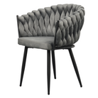 Scaun de bucătărie GUADIX, gri închis țesătură velvet/negru, 64x55x78 cm Kondela