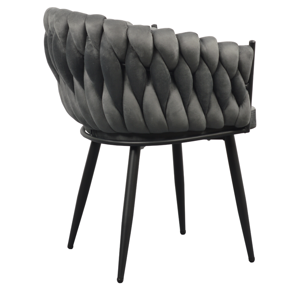 Scaun de bucătărie GUADIX, gri închis țesătură velvet/negru, 64x55x78 cm Kondela