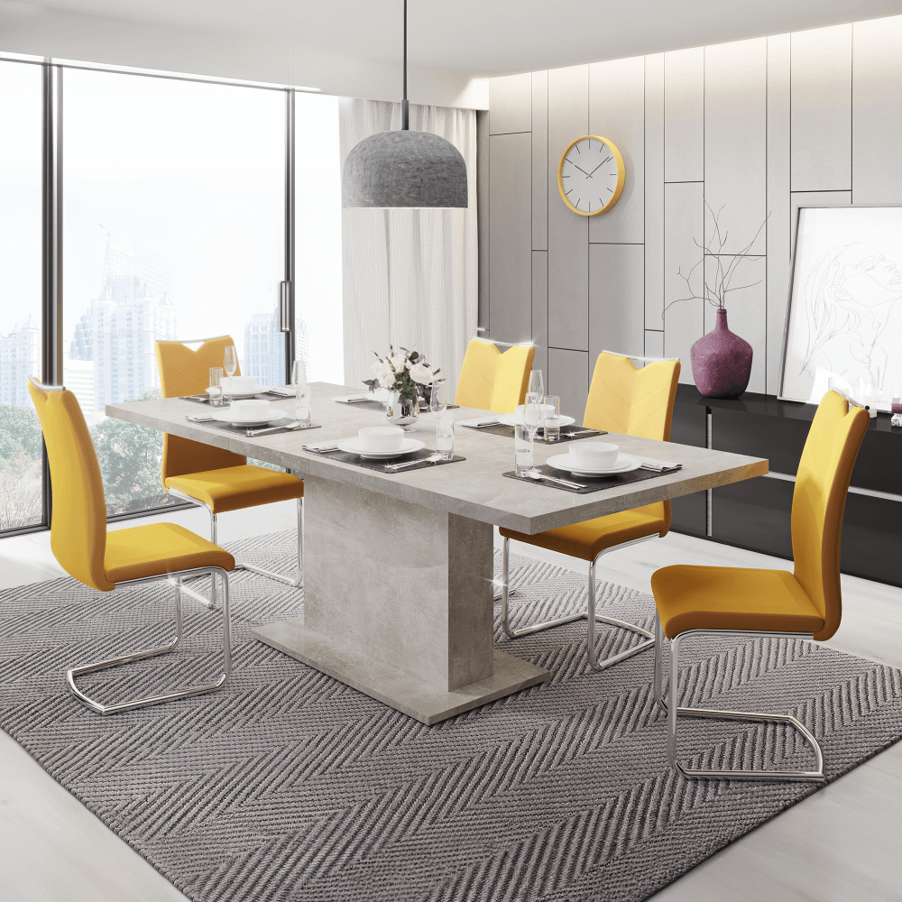 Masă extensibilă de sufragerie CAMOGLI, beton, 160-200x90 cm Kondela