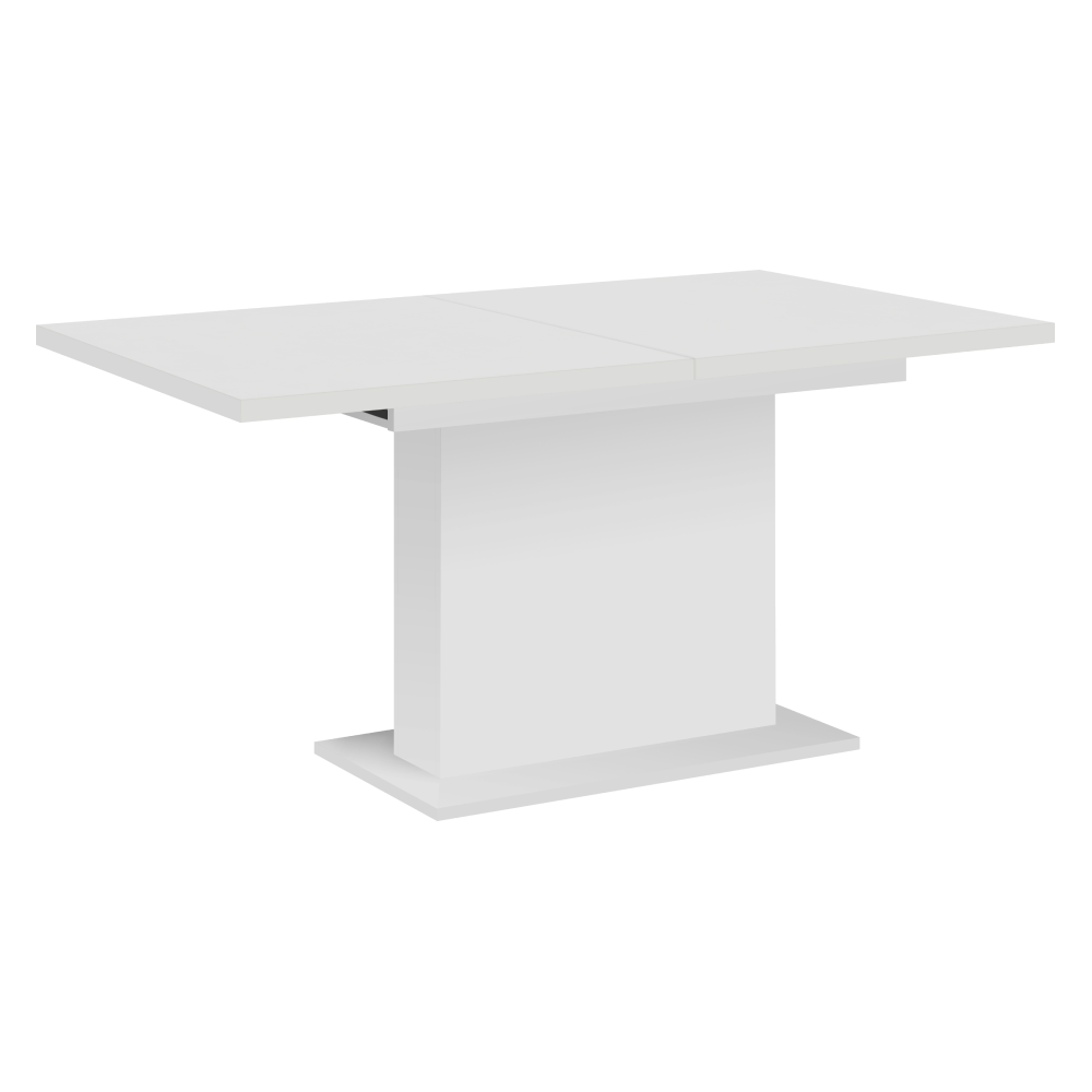 Masă dining extensibilă, albă, 160-200x90 cm, BOBA Kondela