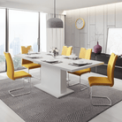 Masă dining extensibilă, albă, 160-200x90 cm, BOBA Kondela