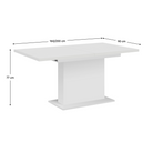 Masă dining extensibilă, albă, 160-200x90 cm, BOBA Kondela