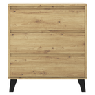 Comodă cu 3 sertare BOGAN NEW, stejar artisan, fără mânere, 70 cm Kondela