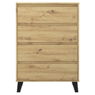 Comodă cu 4 sertare BOGAN NEW, stejar artisan, fără mânere, 70 cm Kondela