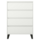 Comodă cu 4 sertare BOGAN NEW, albă, design fără mânere, 70 cm Kondela