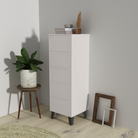 Comodă îngustă cu 5 sertare BOGAN NEW, cașmir, fără mânere, 40 cm Kondela