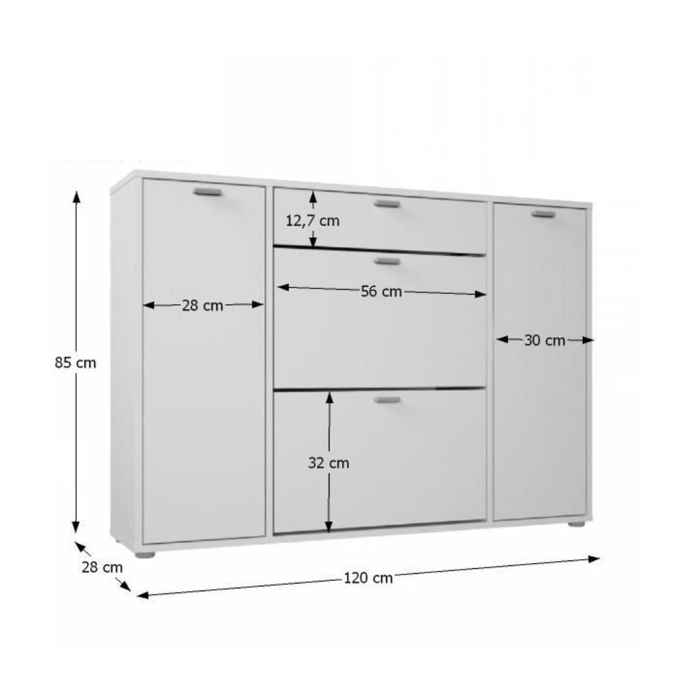 Pantofar ARBOIS, alb, 120x28x85 cm Kondela