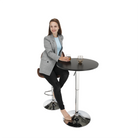 Masă de bar cu înălțime reglabilă LESSAY 2, neagră, diametru 60 cm, 60x60x85.5 cm Kondela