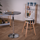 Masă de bar cu înălțime reglabilă LESSAY 2, neagră, diametru 60 cm, 60x60x85.5 cm Kondela
