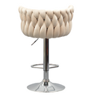 Scaun de bar de design, bej țesătură Velvet/crom, 53x50x80 cm Kondela
