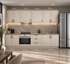 Bucătărie TARRAGONA 2,8 m, casmir, fronturi MDF frezat vopsit Arboteca