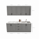 Bucătărie TERRACINA 2 m, gri, fronturi MDF frezat vopsit Arboteca