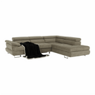 Set canapea cu spațiu de depozitare COMO, maro deschis melanj, pe dreapta, 275x225x71 cm Kondela