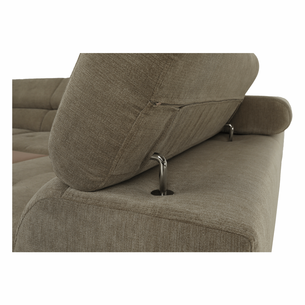 Set canapea cu spațiu de depozitare COMO, maro deschis melanj, pe dreapta, 275x225x71 cm Kondela