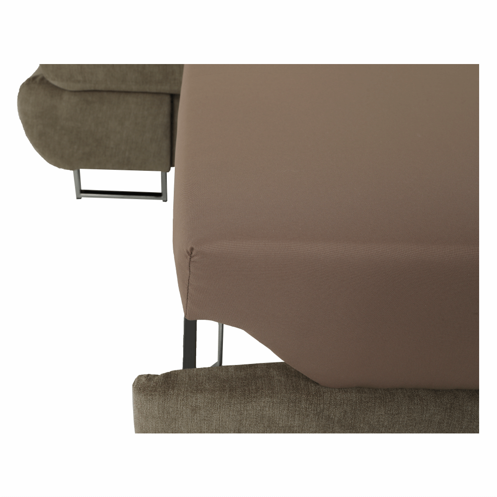 Set canapea cu spațiu de depozitare COMO, maro deschis melanj, pe dreapta, 275x225x71 cm Kondela