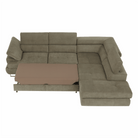Set canapea cu spațiu de depozitare COMO, maro deschis melanj, pe dreapta, 275x225x71 cm Kondela