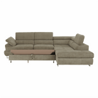 Set canapea cu spațiu de depozitare COMO, maro deschis melanj, pe dreapta, 275x225x71 cm Kondela