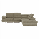Set canapea cu spațiu de depozitare COMO, maro deschis melanj, pe dreapta, 275x225x71 cm Kondela