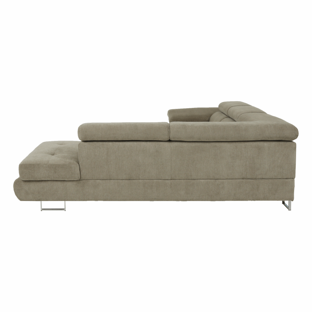 Set canapea cu spațiu de depozitare COMO, maro deschis melanj, pe dreapta, 275x225x71 cm Kondela