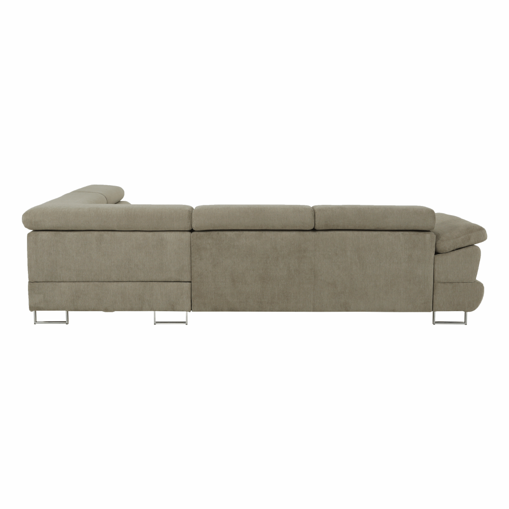 Set canapea cu spațiu de depozitare COMO, maro deschis melanj, pe dreapta, 275x225x71 cm Kondela
