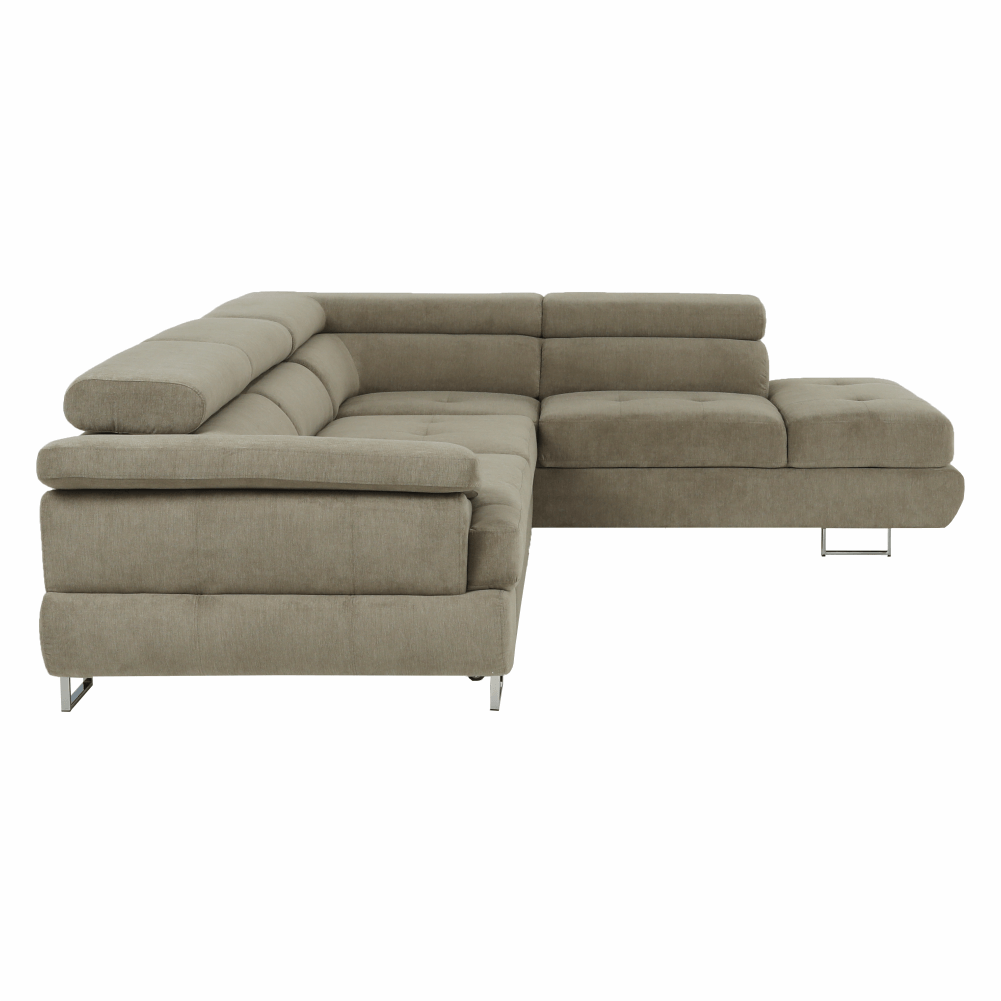 Set canapea cu spațiu de depozitare COMO, maro deschis melanj, pe dreapta, 275x225x71 cm Kondela