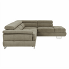 Set canapea cu spațiu de depozitare COMO, maro deschis melanj, pe dreapta, 275x225x71 cm Kondela