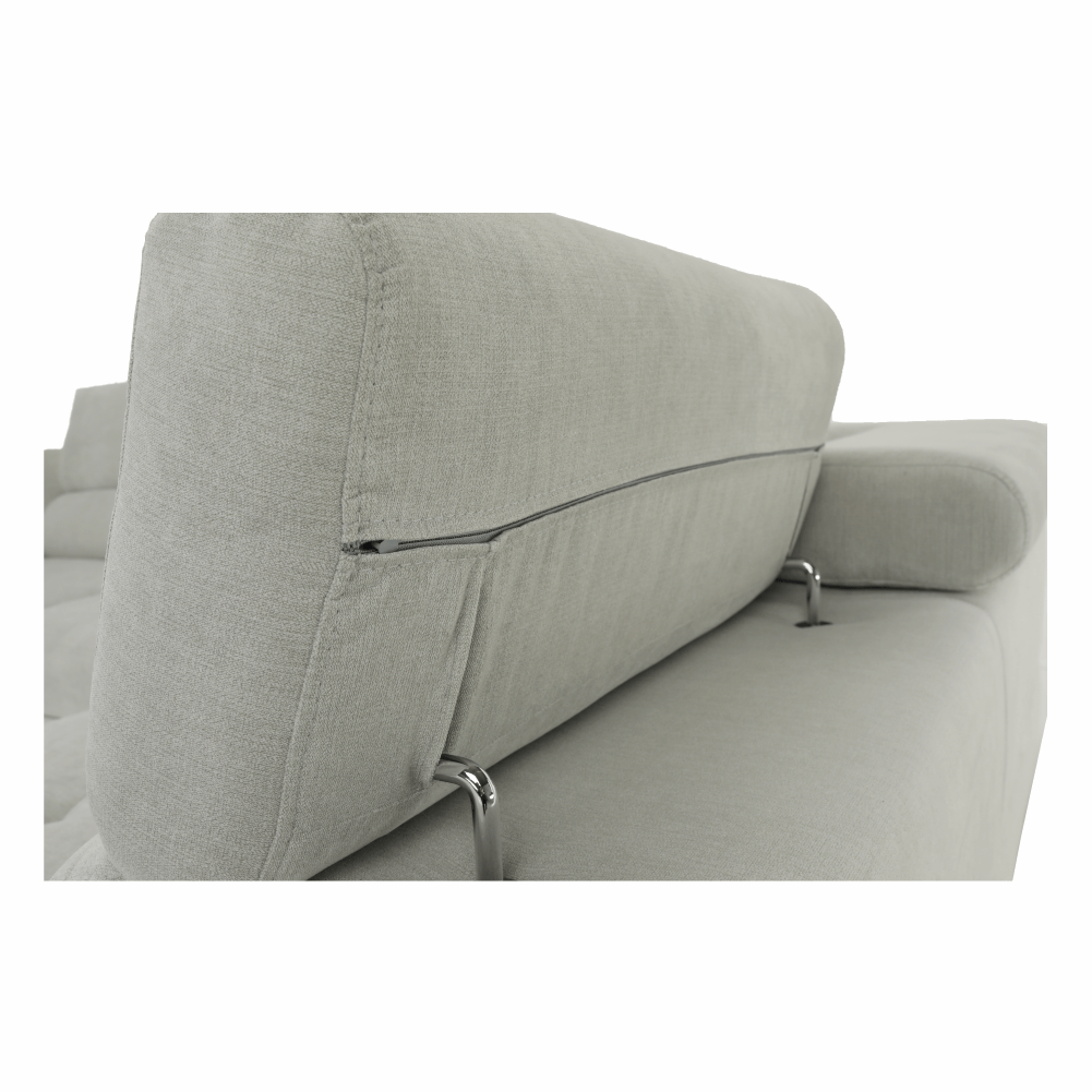 Set canapea cu spațiu de depozitare COMO, gri deschis, pe dreapta, 275x225x71 cm Kondela