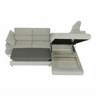 Set canapea cu spațiu de depozitare COMO, gri deschis, pe dreapta, 275x225x71 cm Kondela