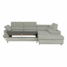 Set canapea cu spațiu de depozitare COMO, gri deschis, pe dreapta, 275x225x71 cm Kondela
