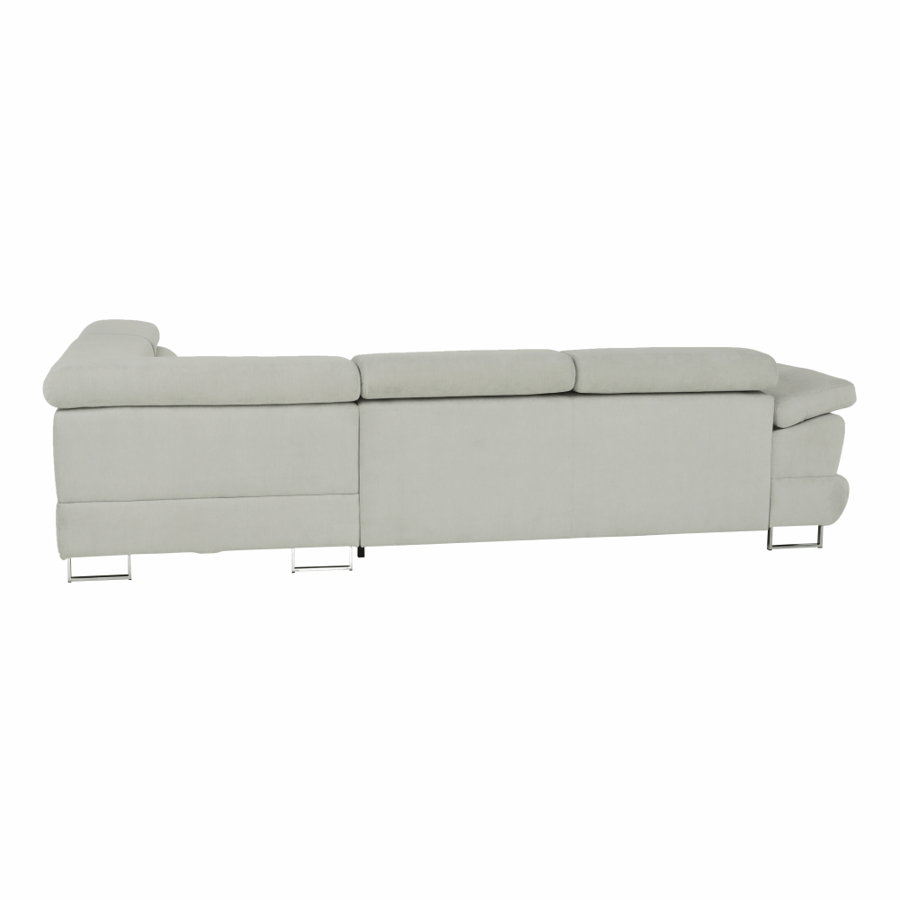 Set canapea cu spațiu de depozitare COMO, gri deschis, pe dreapta, 275x225x71 cm Kondela