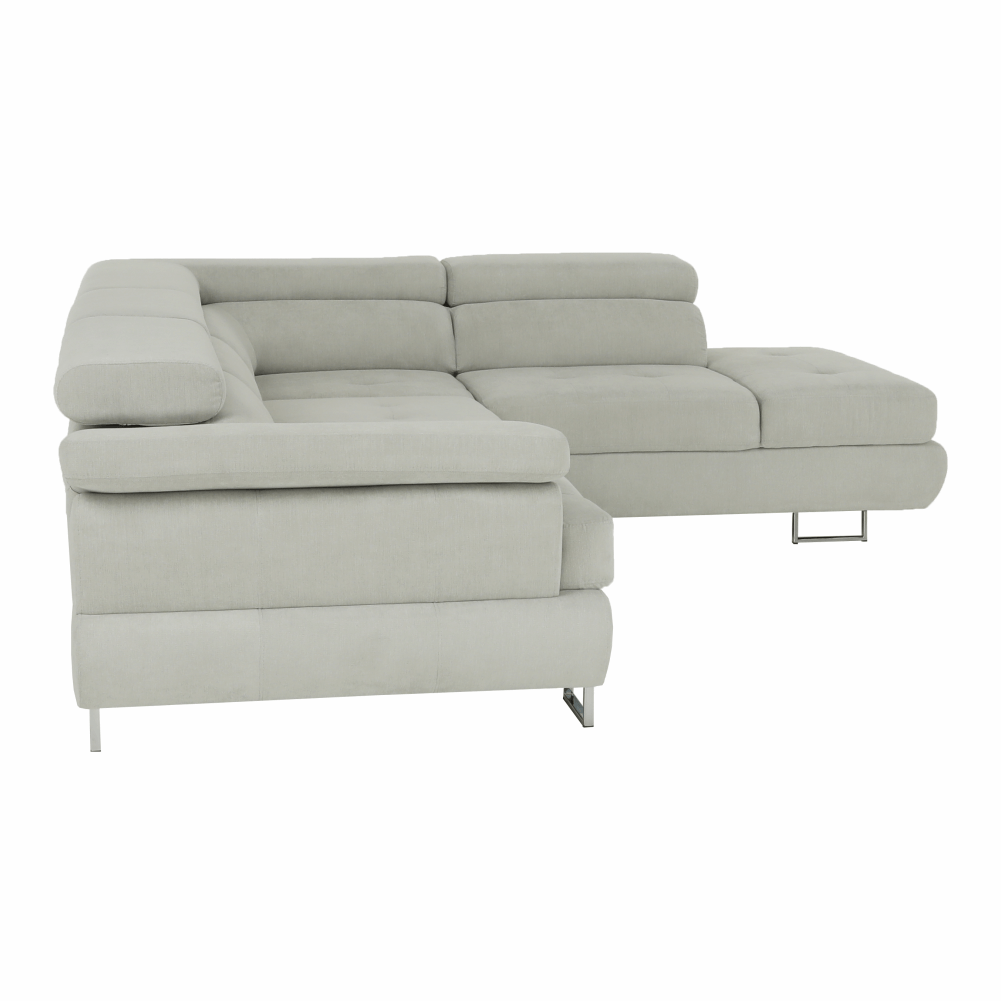 Set canapea cu spațiu de depozitare COMO, gri deschis, pe dreapta, 275x225x71 cm Kondela