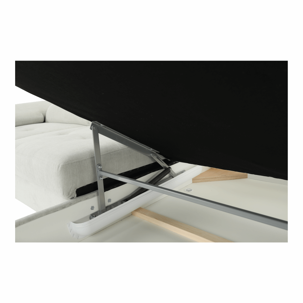 Set canapea cu spațiu de depozitare COMO, gri deschis, pe dreapta, 275x225x71 cm Kondela