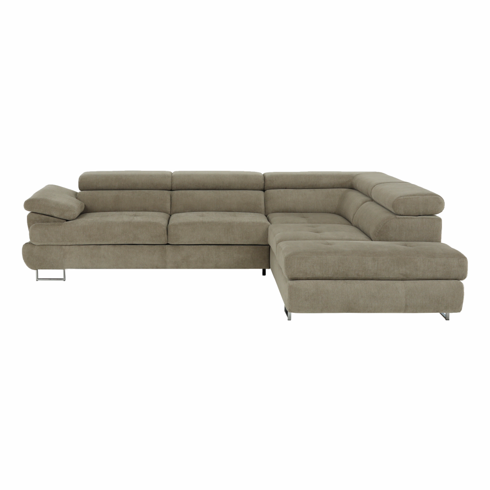 Set canapea COMO, maro deschis melanj, pe dreapta, 275x225x71 cm Kondela