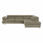 Set canapea COMO, maro deschis melanj, pe dreapta, 275x225x71 cm Kondela