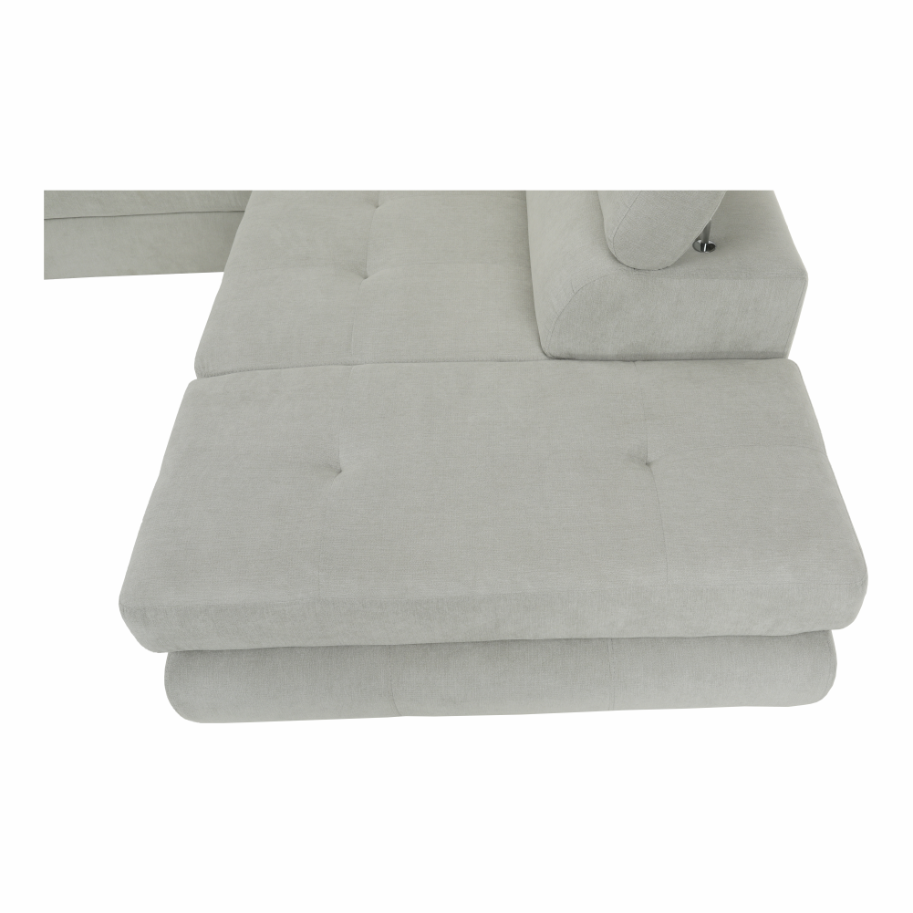 Colțar COMO, gri deschis, material textil, pe dreapta, 275x225x71 cm Kondela