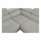 Set canapea COMO, gri deschis, material textil, pe dreapta, 275x225x71 cm Kondela