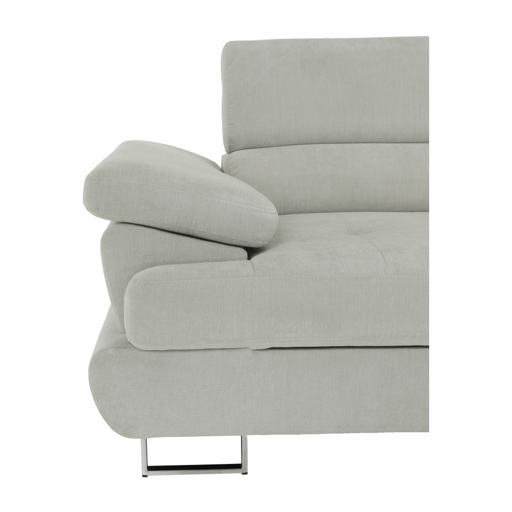 Set canapea COMO, gri deschis, material textil, pe dreapta, 275x225x71 cm Kondela