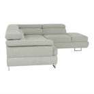 Set canapea COMO, gri deschis, material textil, pe dreapta, 275x225x71 cm Kondela