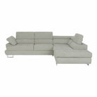 Set canapea COMO, gri deschis, material textil, pe dreapta, 275x225x71 cm Kondela