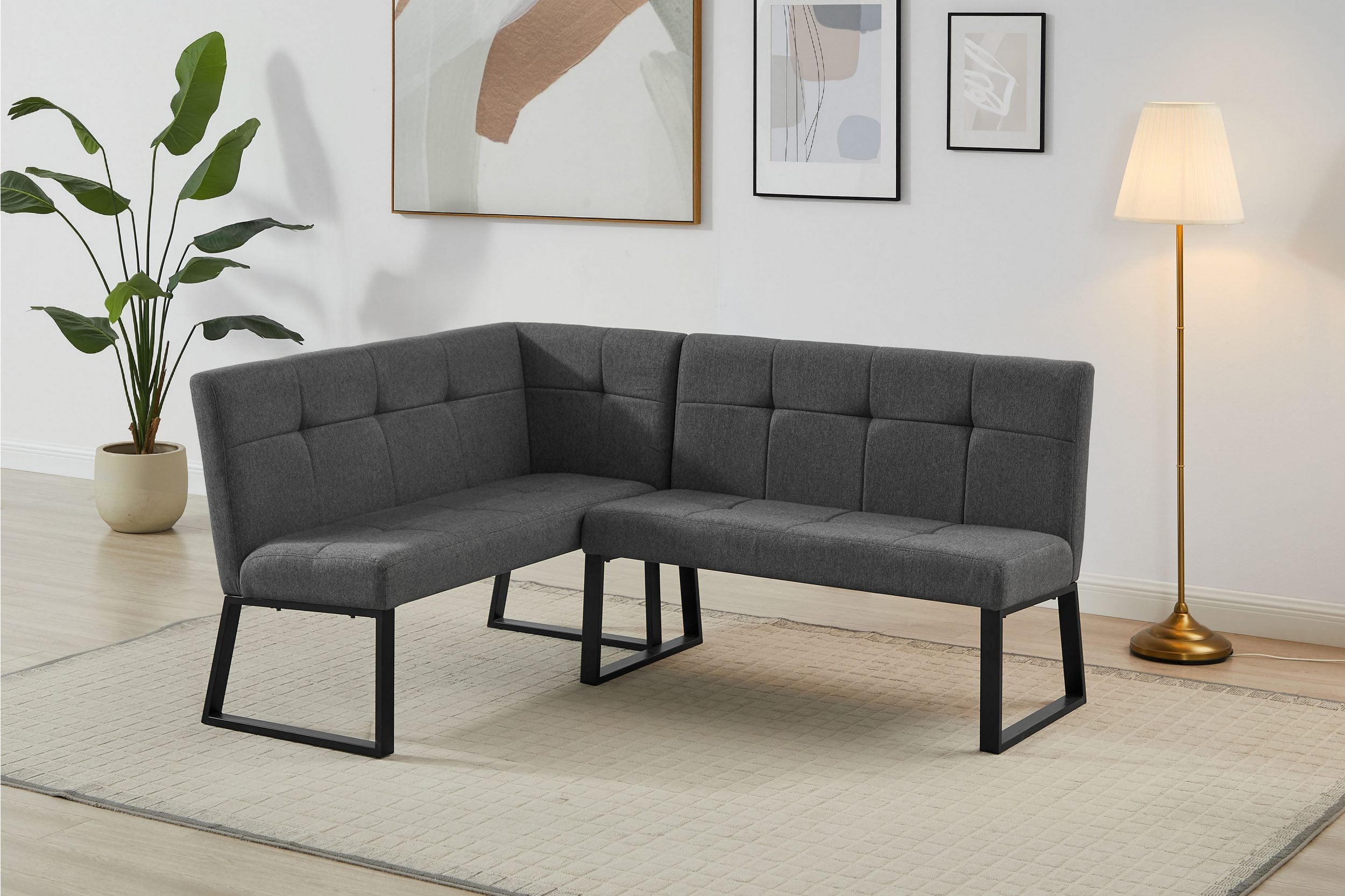 Set colțar bucătărie Geranium, masă și 2 scaune, 180×141×80,5 cm ,dreapta Arboteca