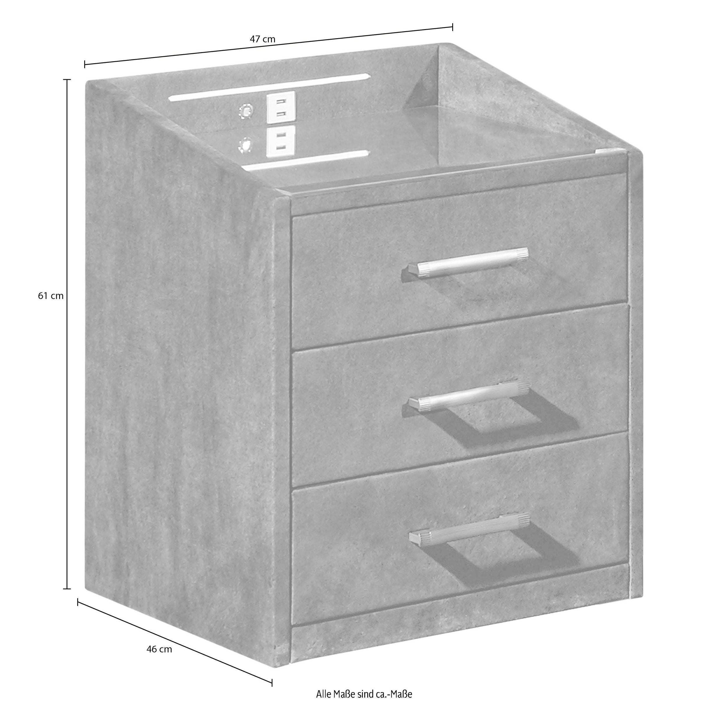 Noptiera Richmond, Gri, Iluminare LED Arboteca