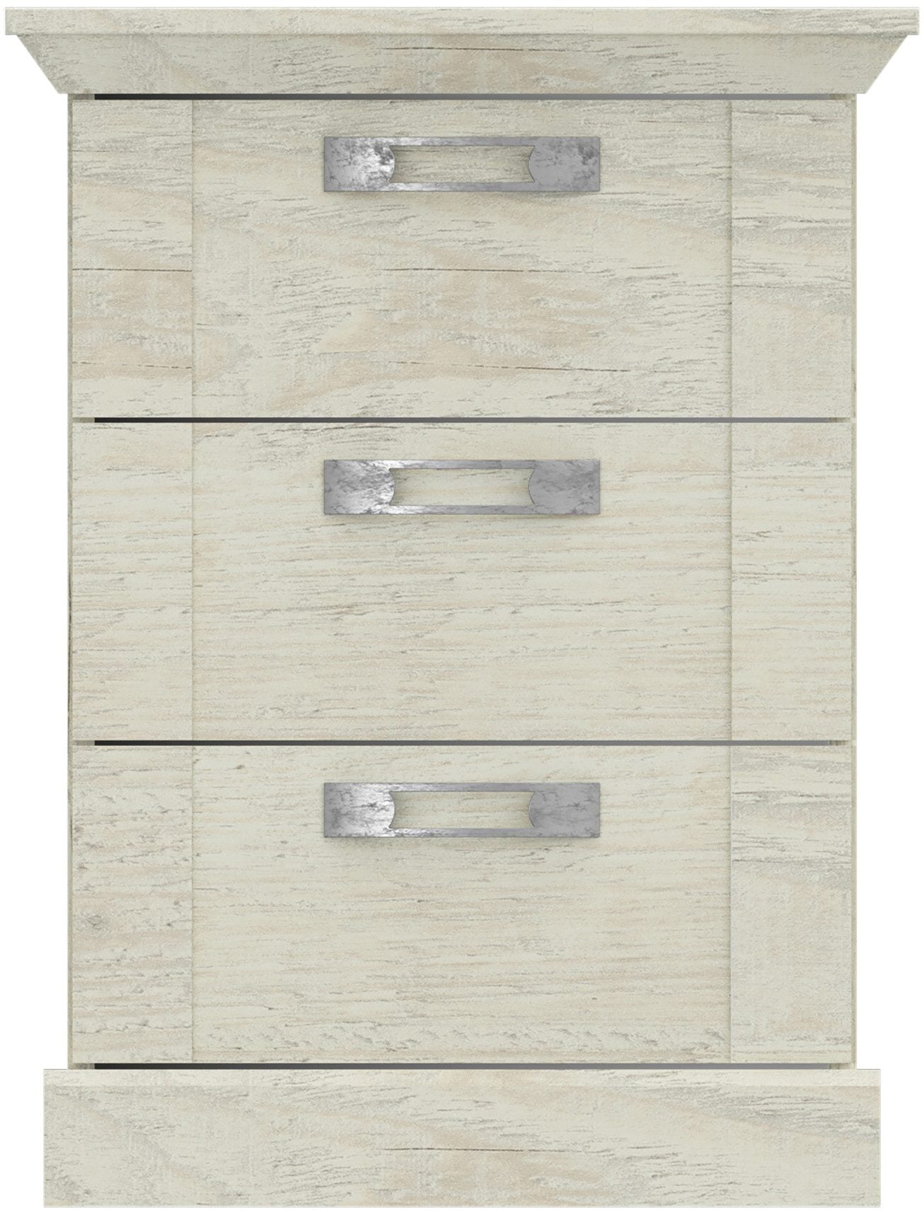 Set 2 noptiere Kashmir, 3 sertare, Pin Alb, 49,8×44,9×66 cm Arboteca