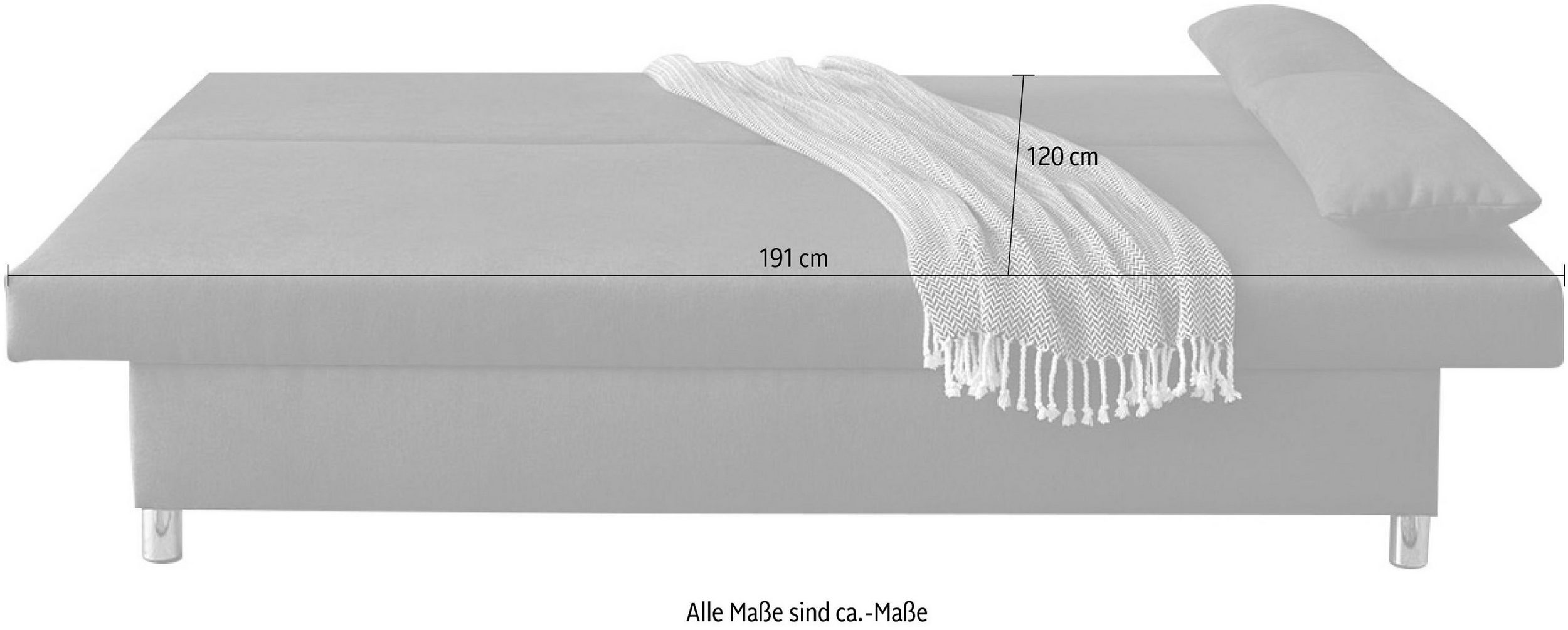 Canapea Extensibila Jordan , lada depozitare ,Gri Deschis , 191 cm latime Arboteca