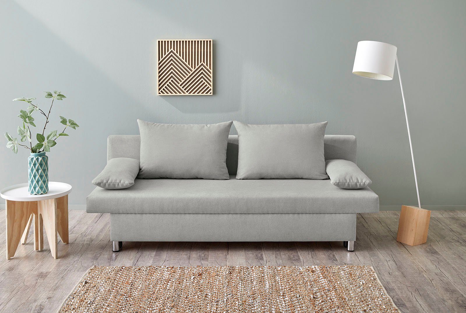 Canapea Extensibila Jordan , lada depozitare ,Gri Deschis , 191 cm latime Arboteca