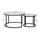 Măsuţe de cafea, set de 2, alb/negru, CIRKO Kondela
